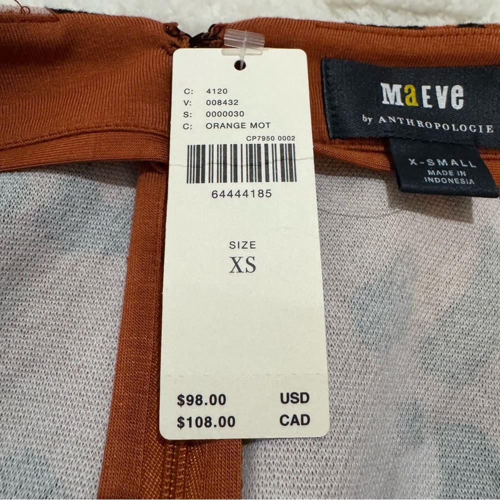 Maeve by Anthropologie Orange Leopard Print Mini Wrap Skirt, Women’s X-Small NWT - Picture 6 of 7